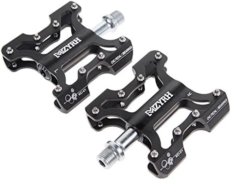 Bike Pedals BMX, Cycling MTB BMX Bike Bicycle Bearing Alloy Steel Flat-Platform Pedals, Bike Pedals Dual Platform (Black)