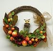 Whootie Of the Harvest, Owl and Apple Wreath (19 inch)