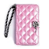 Premium Quilted Clutch Diary iPhone 4/4S Case - PINK