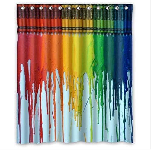 The Flow Of Crayons Design Crayon Custom 100% Polyester Waterproof Shower Curtain 60 x 72