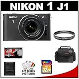 Nikon 1 J1 10.1 MP Digital Camera Body with 10-30mm VR Lens (Black) with 32 ....