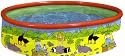 Beach Fun Rigid Sided Paddling Pool with soft inflatable top ring. (155cm)