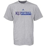 adidas Kansas Jayhawks Ash Practicewear Football T-shirt