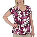 Merona Plus Short Sleeve Print Top- Pink