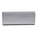 Damara Womens Oblique Flap Glitter Clutch Handbags