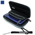 Kroo Eva Cube Carrying Zipper Case (Eva Blue) with Determination Hand Strap For Nintendo DSi DS Lite