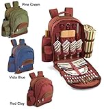 Cambria Deluxe 16.5in. Backpack w/ Attached Wine Duffel For 4 w/ Blanket (Pine Green) Cambria Deluxe 16.5in. Backpack w/ Attached Wine Duffel For 4 w/ Blanket (Pine Green)