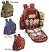 Cambria Deluxe 16.5? Backpack w/attached wine duffel & dlx service for 4 w/blanket Pine Green-515