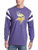 NFL Men's Minnesota Vikings End Of Line III Long Sleeve Crew Neck Overdyed Tee (Regal Purple/White, Large)