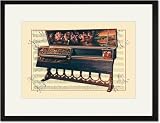 Black Framed/Matted Print 17x23, Double Spinet or Virginal