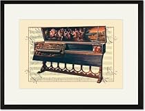 Black Framed/Matted Print 17x23, Double Spinet or Virginal