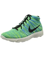 Shoes: Nike Mens Lunar Flynit Chukka Blue Glow/Black/Volt/Sail Running Shoe 9.5 Men US - Mens Sizes