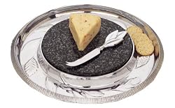 Reed & Barton Arbor Collection Cheese Board with Marble Insert & Knife