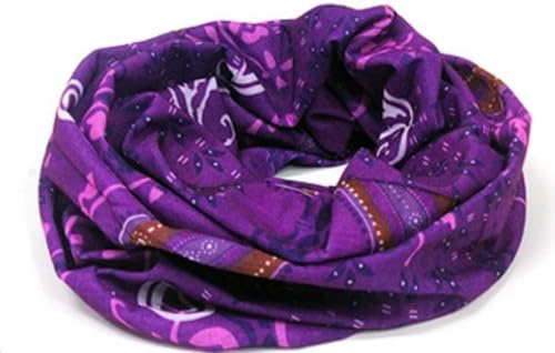 High Tech Polyester Microfiber Multi Scarf Bandana Headband (Purple-Paisley printed)