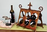 Six Bottle Fleur de Lis Wine Rack