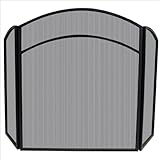 3 Fold Black Wrought Iron Arch Top Screen