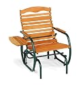 Jack Post Country Garden Hi-Back Glider Chair with Tray and Matte Green Frame