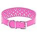Didog 2 inch Width Wide Dog Collar with Rhinestone Studded Fit Medium Large Dogs for Festival Dress Up,Hot Pink,XL Size