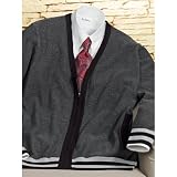 Paul Fredrick Zip Front Long Sleeve Cotton Cardigan