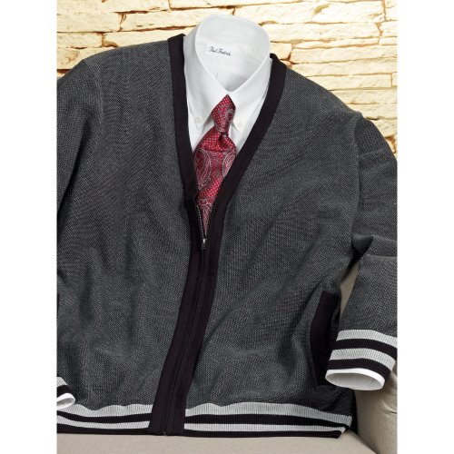 Paul Fredrick Zip Front Cotton Cardigan