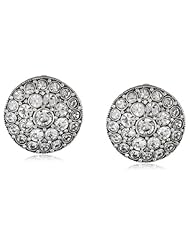 Azaara Silver Plate Button Clip-On Earrings