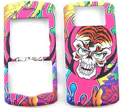 Blackberry Pearl 8100/8110/8120/8130 3D Embossed, Flaming Skull with Leaves Hard Case/Cover/Faceplate/Snap On/Housing/Protector