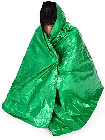 210 * 130cm Emergency Survival Blanket Travel Kit Outdoor Life-saving Warming Blanket For Camping Hiking - Green