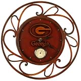 Georgia Bulldogs UGA NCAA Outdoor Round Clock Thermometer