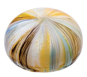 Murano Glass Paperweight, Aquamare / Amber