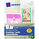 Avery Textured Half-Fold Greeting Cards for Inkjet Printers, Uncoated, 5.5 x 8.5 Inches, White, Box of 30 (03378)