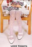 00007502 Girl lacy tights in WHITE