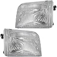 Driver and Passenger Headlights Headlamps Replacement for Ford Pickup Truck F37Z13008B F37Z13008A