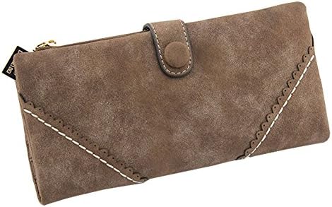 Puledon Retro Lady Women Holder Purse Magnetic buckle Matte Leather Long Wallet Card (9 colors)