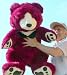 36 GIANT SOFT STUFED TEDDY BEAR WITH LEATHER-LIKE PAWS- COLOR: BURGANDY