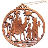 Wood Christmas Ornament - Laser carving (8.7 cm or 3.4" diameter) - Magi - Kings from the East model