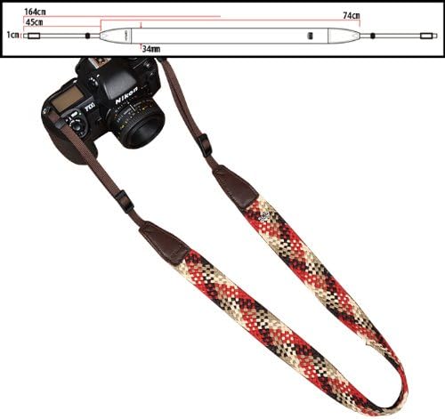 Colorful! Cotton Block Braided Span/leather Universal Camera Shoulder Neck Strap 8675