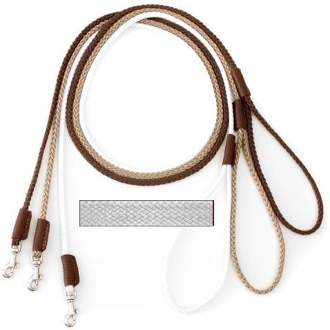 Mendota British Show Snap Leash 1/8 Inch X 4 Foot - Silver