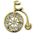 Gold Tone Vintage Style Tricycle Brooch Pin