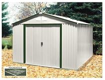 DuraMax Model 50414 10x10 Colossus Metal Shed with foundation, green trim