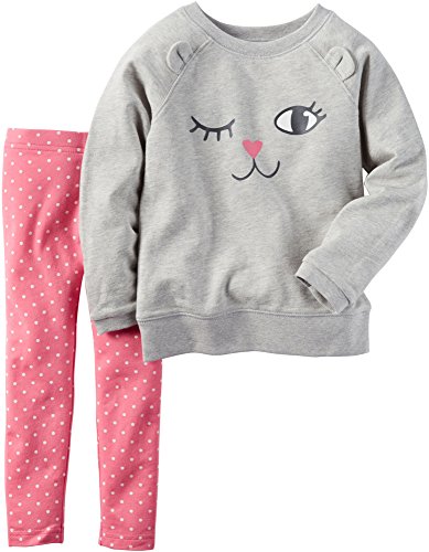 Carter's Baby Girls 2 Pc Playwear Sets, Heather, 12M