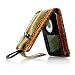 Genuine Napa Leather and Exotica Wild Snake Skin Apple iPod nano 3G - Egyptian Tiger Snake Valet Flip Case
