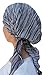 Premium Headscarf Pre-Tied Fitted Women’s Turban Headwear (BLACK GREY TEXTURED) (CITY GIRL) (MEDIUM)