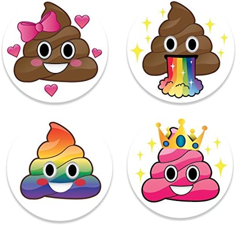 Fridge Emoji Poop Magnets, Set of 4 Emojis Poo Faces, 2.25 inch, Cute Emoji Refrigerator Kitchen Magnet for Home Decor, Office Gift for Men & Women, School Lockers, or Kids Party Favors, Made in USA