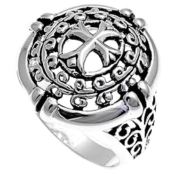 Sterling Silver Ring - Cross - Size: 7-9
