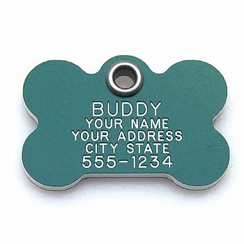 Set A Shopping Price Drop Alert For Pet ID Tag - Bone - Custom engraved cat and dog ID tags. Pet safety tag has reflective coating and is available in plastic, stainless steel and brass.