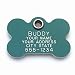 Pet ID Tag - Bone - Custom engraved cat and dog ID tags. Pet safety tag has reflective coating and is available in plastic, stainless steel and brass.