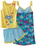 Komar Kids Girls 7-16 Jersey 3 Piece Hearts Pyjama Set