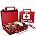 15 pcs Red Survival Pack With Flashlight, Compass And Whistle