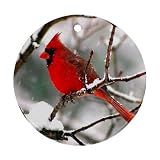 Cardinal Red Bird Ornament (Round)