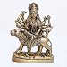 Religious Statue Goddess Durga Brass Sculpture Sitting on Lion 5.5 inches (durgab018)
